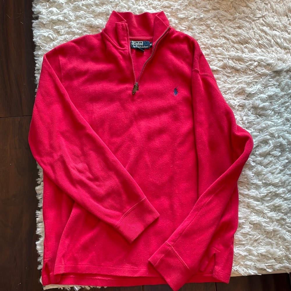 Polo quarter zip. Red medium